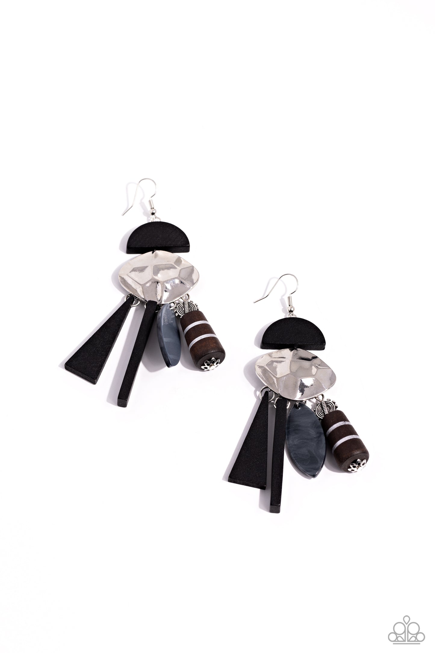 Textured Talisman - black - Paparazzi earrings