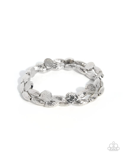 Textured Talk - silver - Paparazzi bracelet