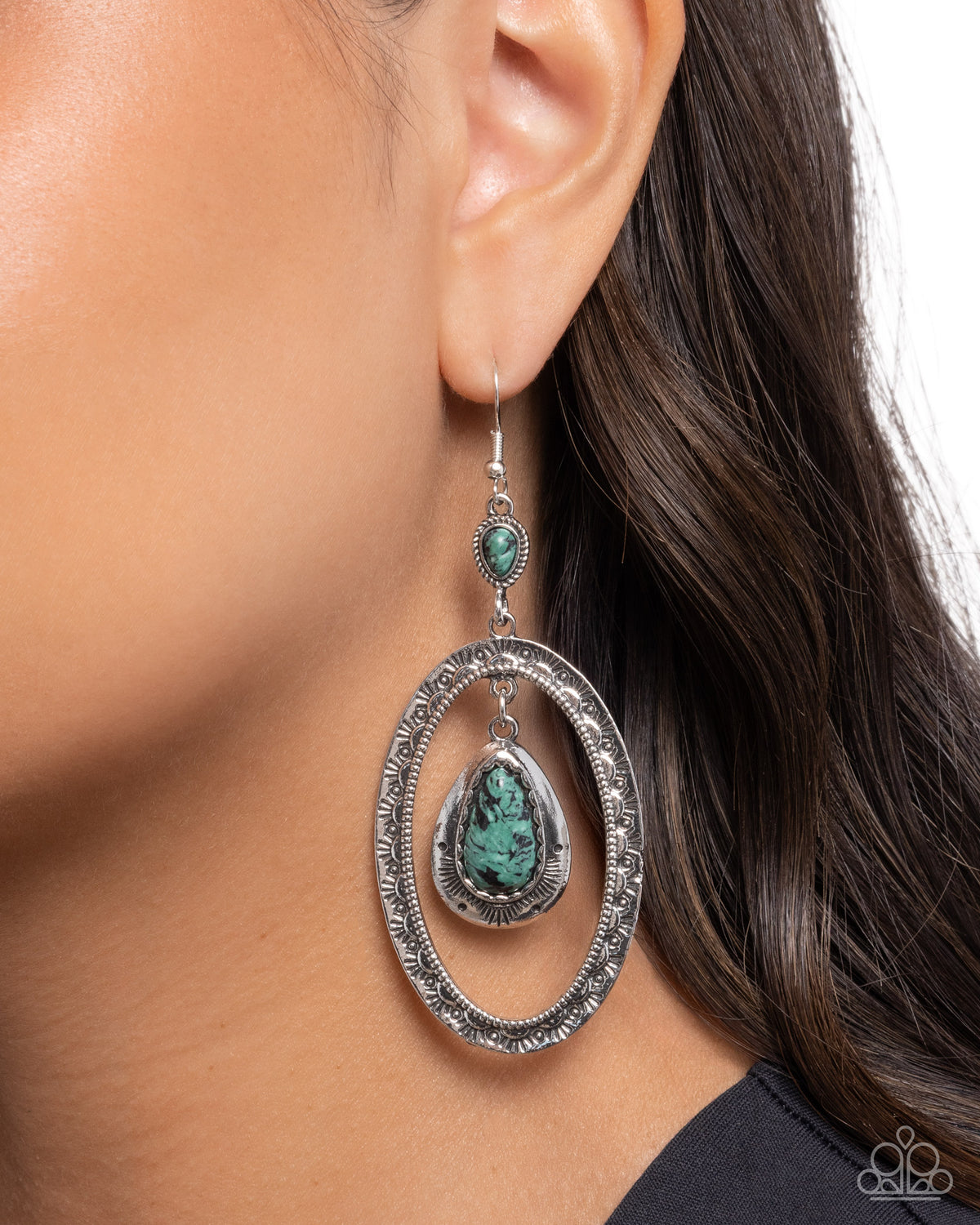 Textured Teeter - green - Paparazzi earrings