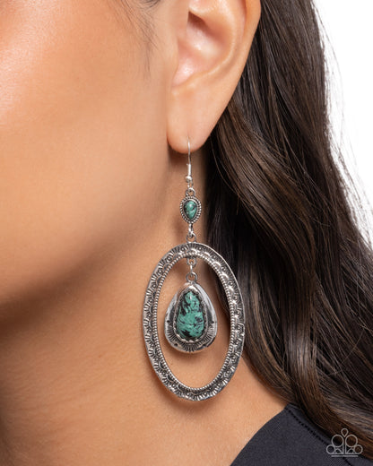 Textured Teeter - green - Paparazzi earrings
