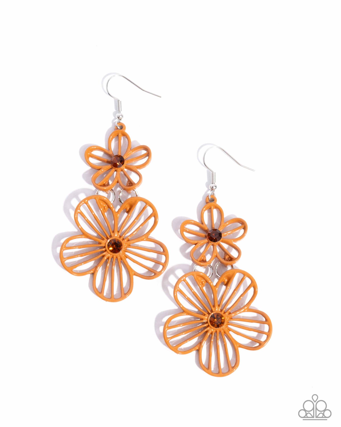 Textured Tiers - orange - Paparazzi earrings