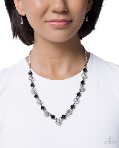 Textured Time - black - Paparazzi necklace