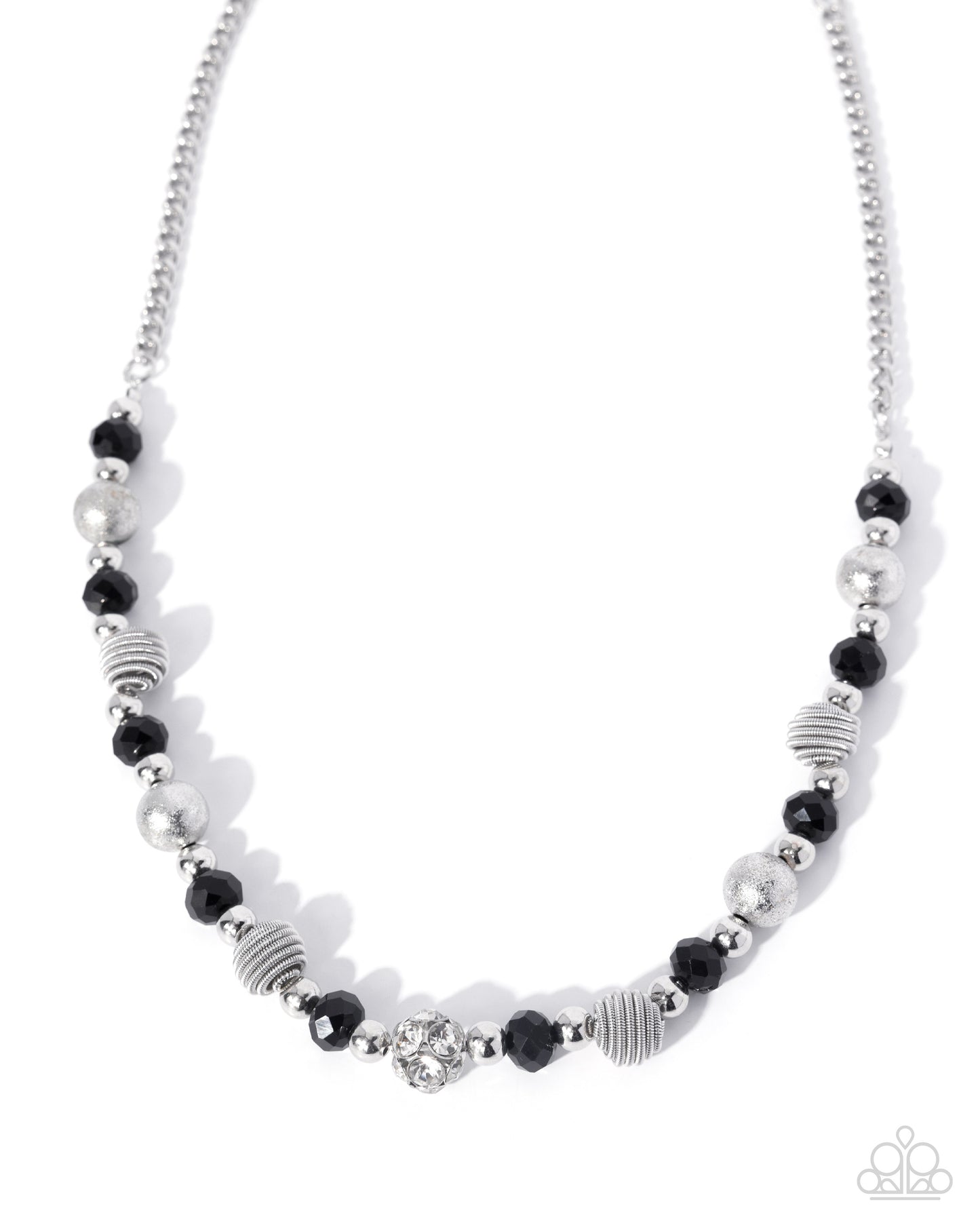 Textured Time - black - Paparazzi necklace