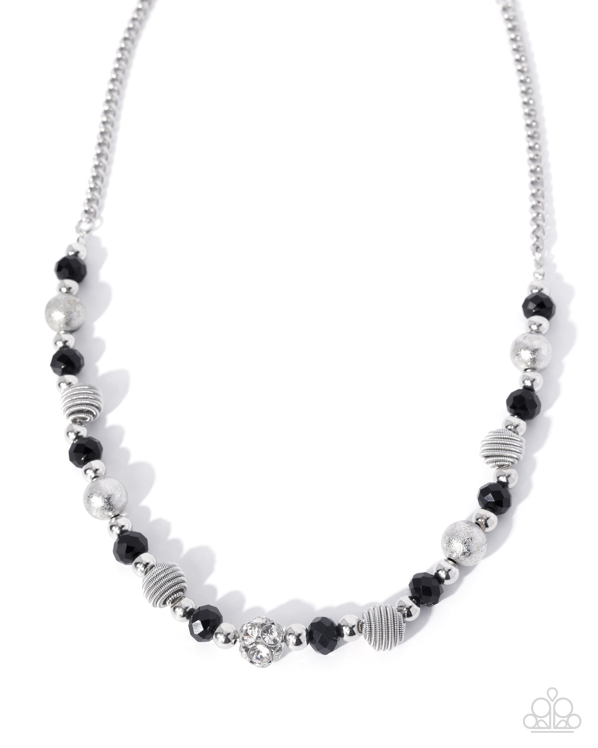 Textured Time - black - Paparazzi necklace