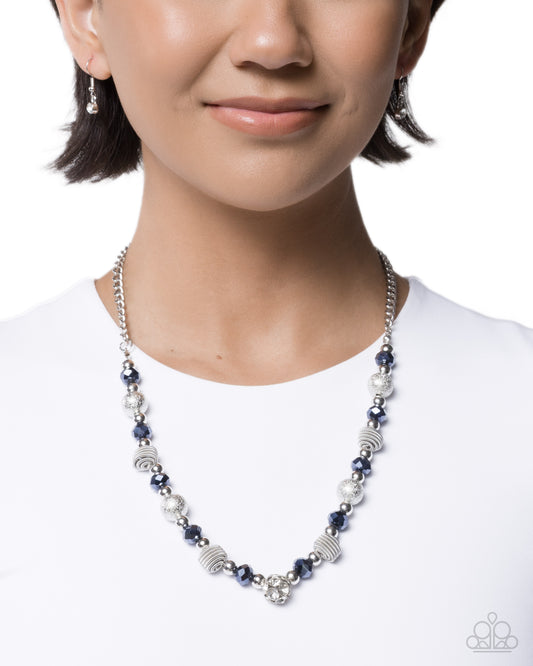 Textured Time - blue - Paparazzi necklace