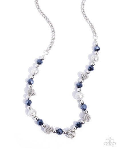 Textured Time - blue - Paparazzi necklace