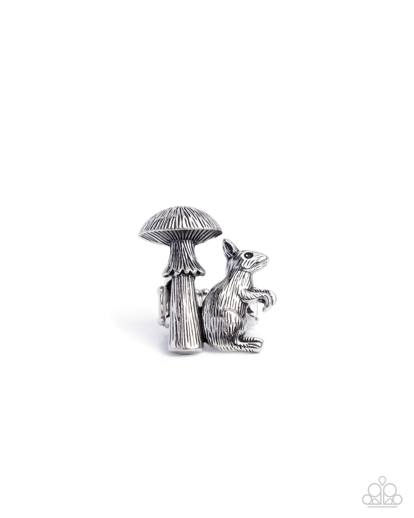 Textured Toadstool - silver - Paparazzi ring