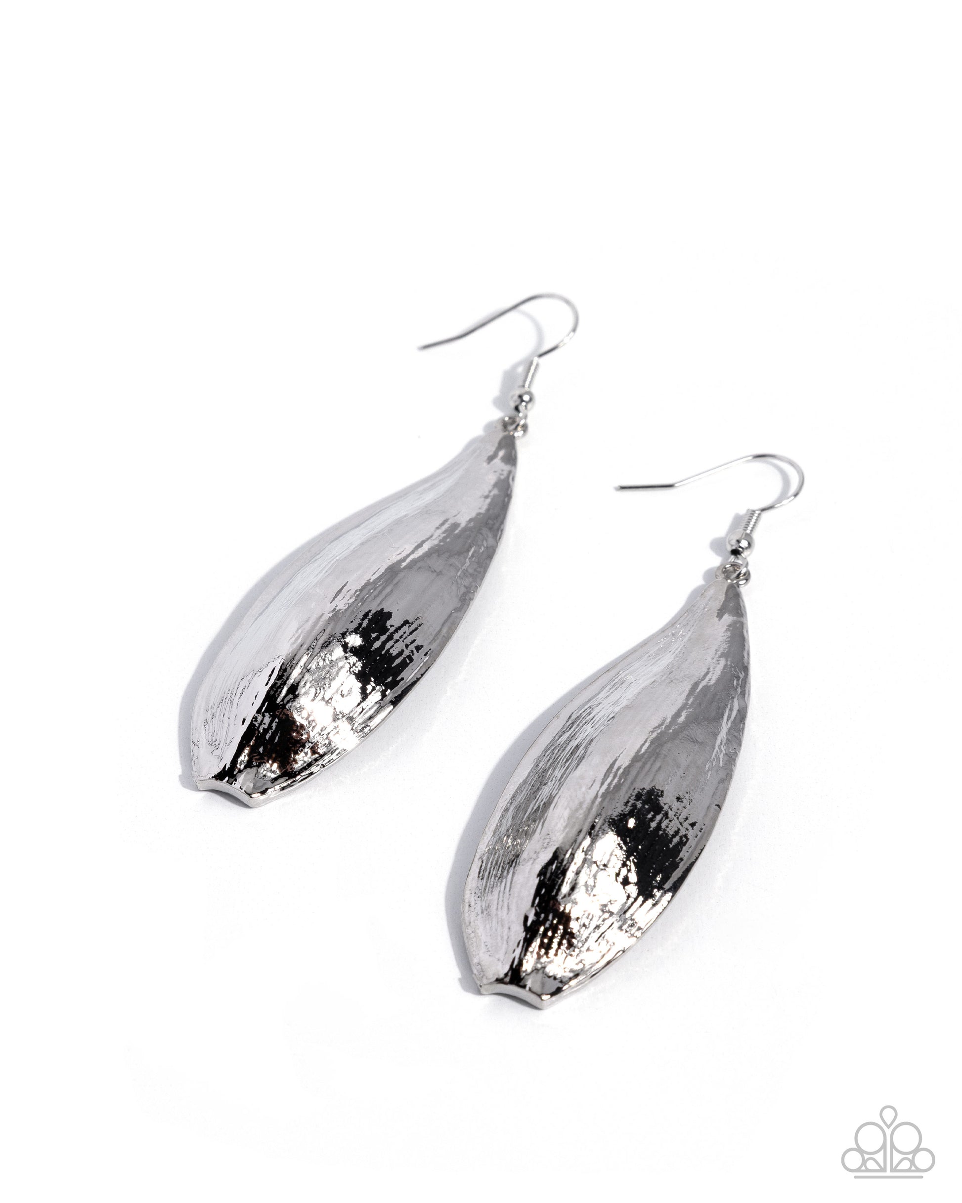 Textured Tone - silver - Paparazzi earrings