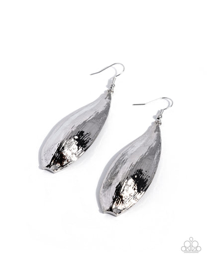 Textured Tone - silver - Paparazzi earrings