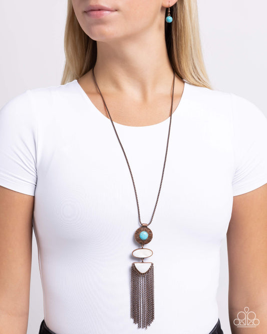 Textured Tourist - copper - Paparazzi necklace