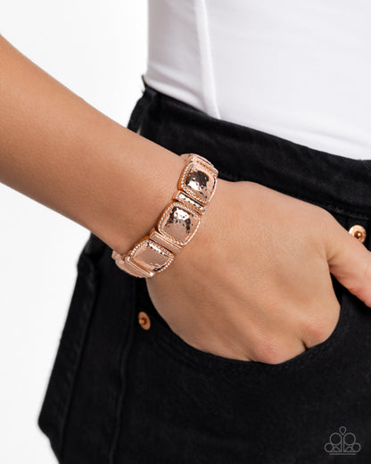 Textured Tranquility - rose gold - Paparazzi bracelet