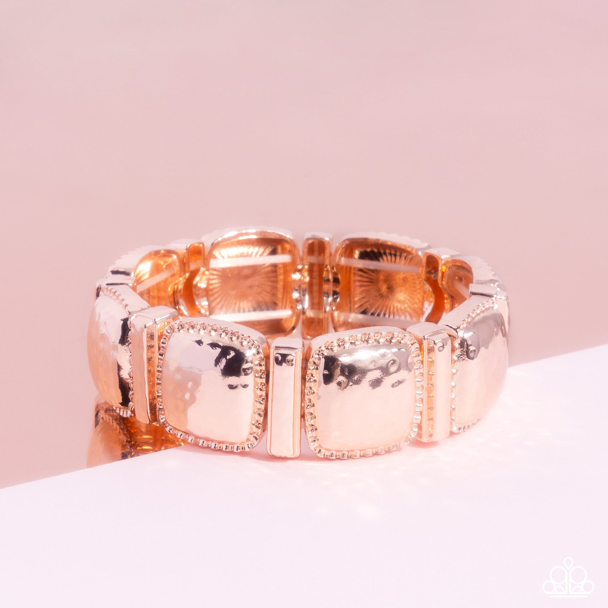 Textured Tranquility - rose gold - Paparazzi bracelet