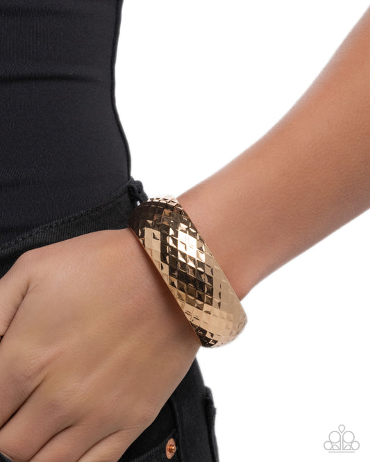 Textured Transit - gold - Paparazzi bracelet