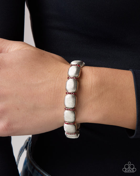 Textured Trials - red - Paparazzi bracelet