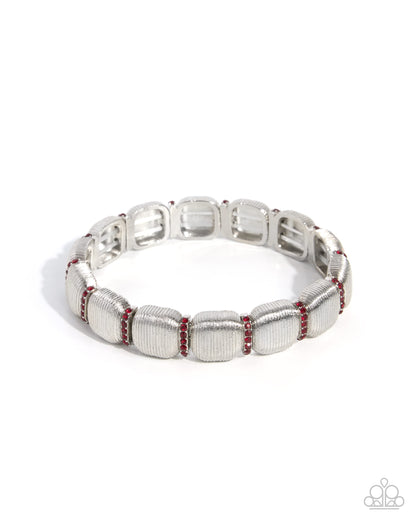Textured Trials - red - Paparazzi bracelet