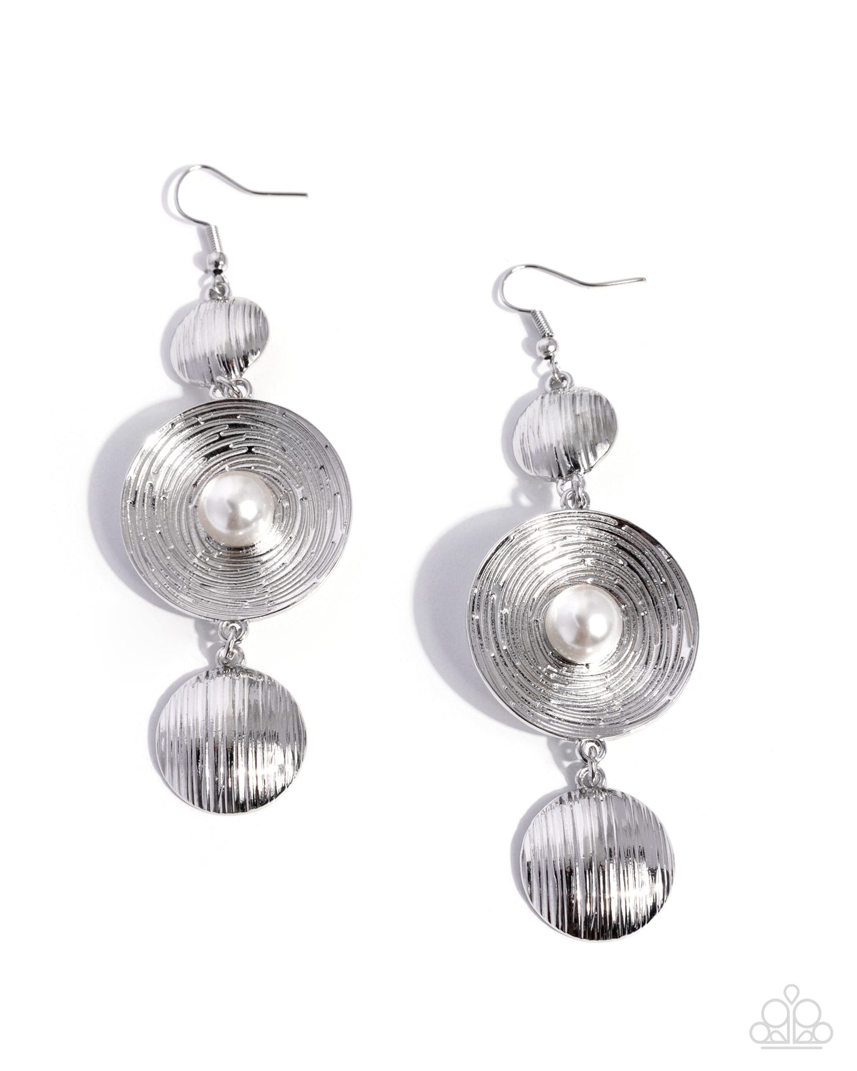 Textured Trip - white - Paparazzi earrings