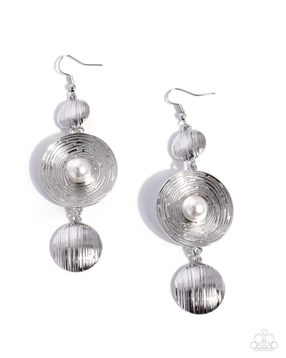 Textured Trip - white - Paparazzi earrings