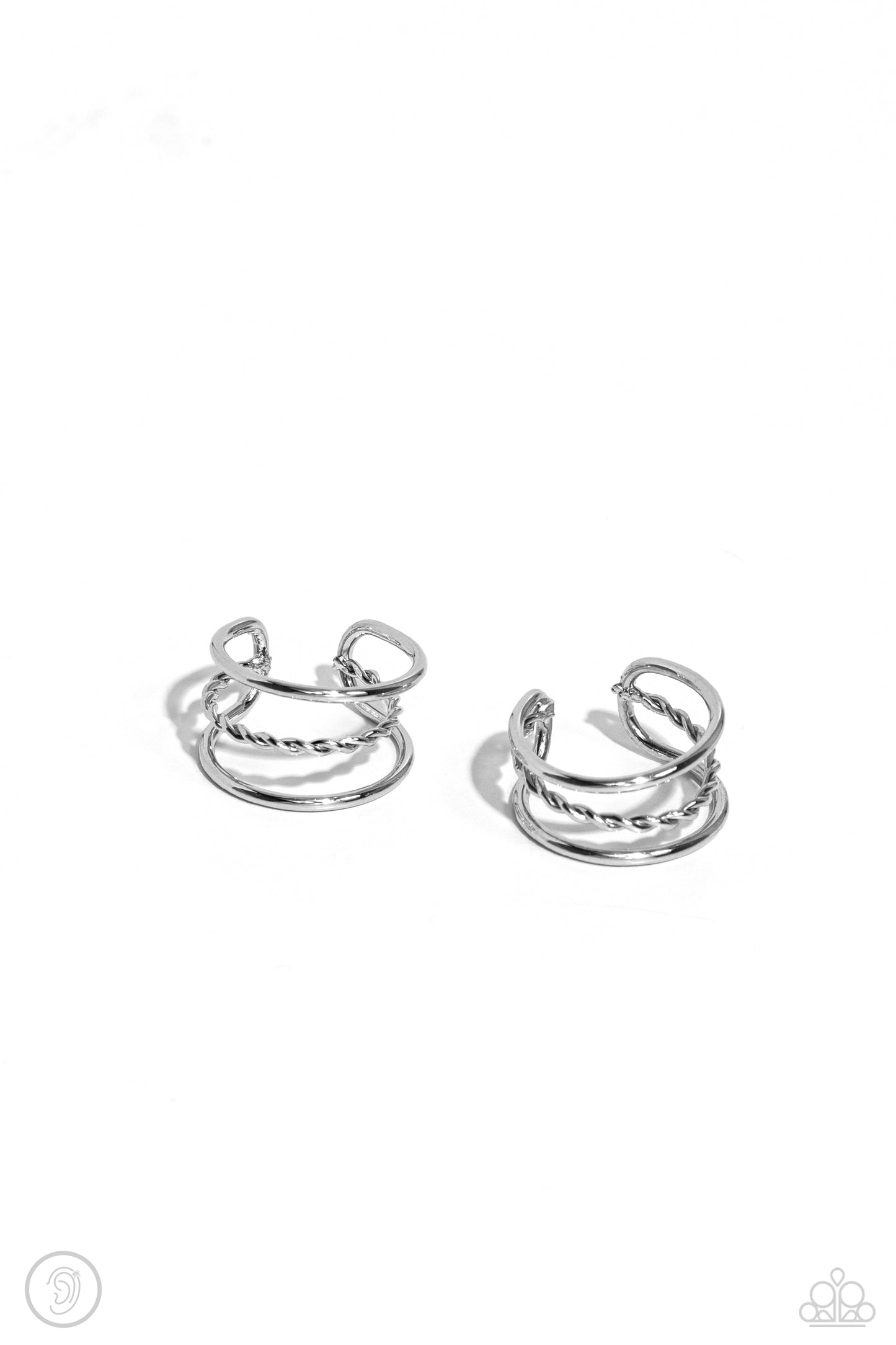 Textured Triumph - silver - Paparazzi ear cuff