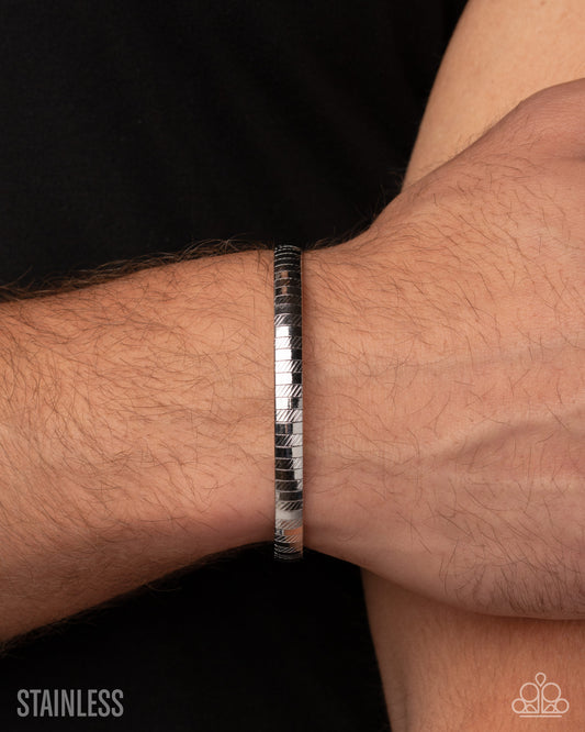 Textured Tyrant - silver - Paparazzi bracelet