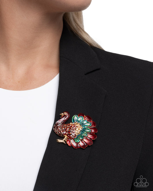 Thanksgiving Tenure - multi - Paparazzi brooch