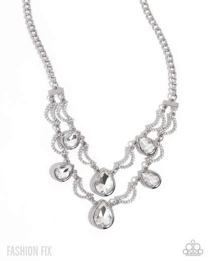 The Dazzling Diaries - white - Paparazzi necklace