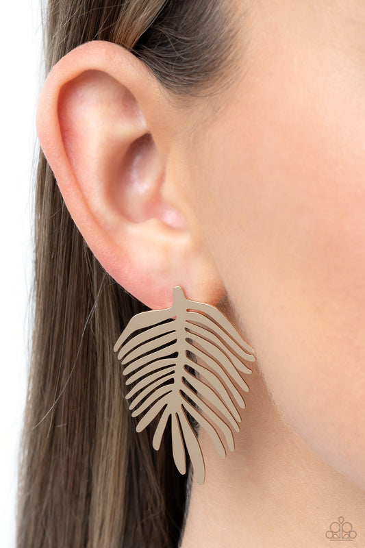The FROND Row - gold - Paparazzi earrings