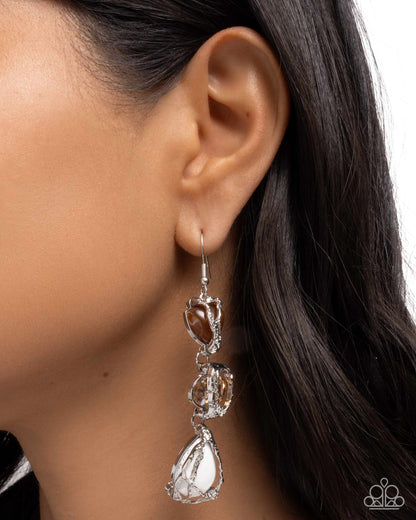 The Next Right Thing - white - Paparazzi earrings