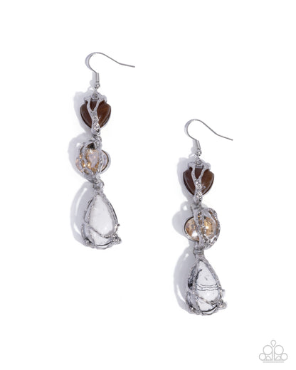 The Next Right Thing - white - Paparazzi earrings