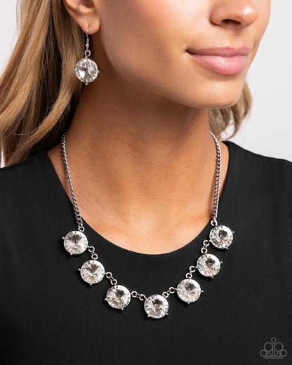 The SHOWCASE Must Go On - white - Paparazzi necklace