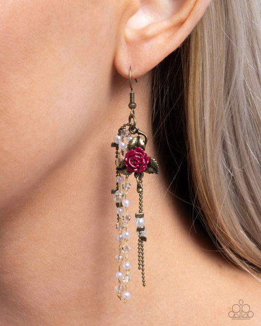 The Toast of the Ton - brass - Paparazzi earrings