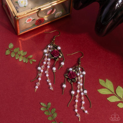 The Toast of the Ton - brass - Paparazzi earrings