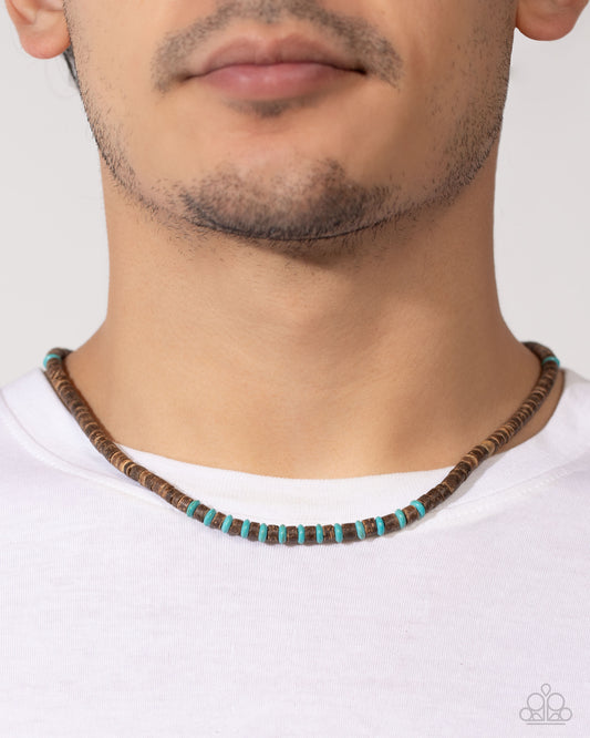 The WOOD Times - blue - Paparazzi MENS necklace