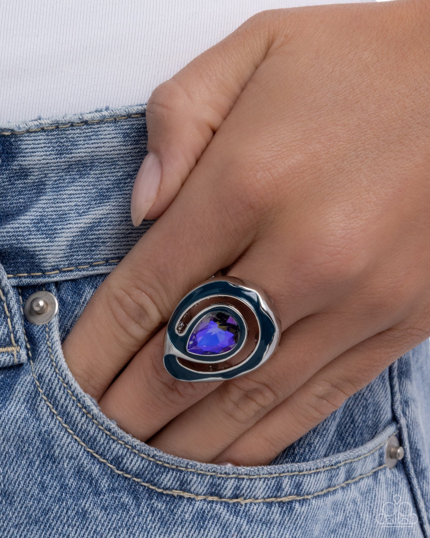 Theoretical Teardrop - blue - Paparazzi ring