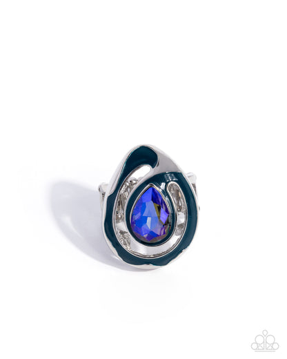 Theoretical Teardrop - blue - Paparazzi ring