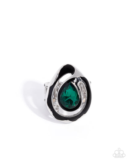 Theoretical Teardrop - green - Paparazzi ring