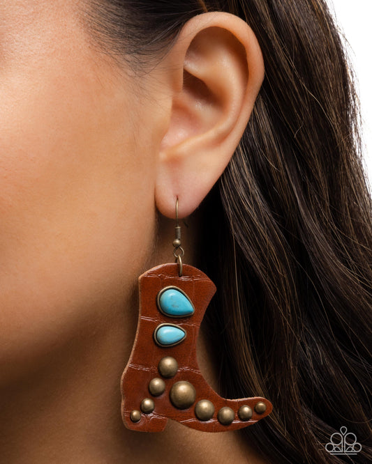 These Boots Were Made for Dancing - brown - Paparazzi earrings