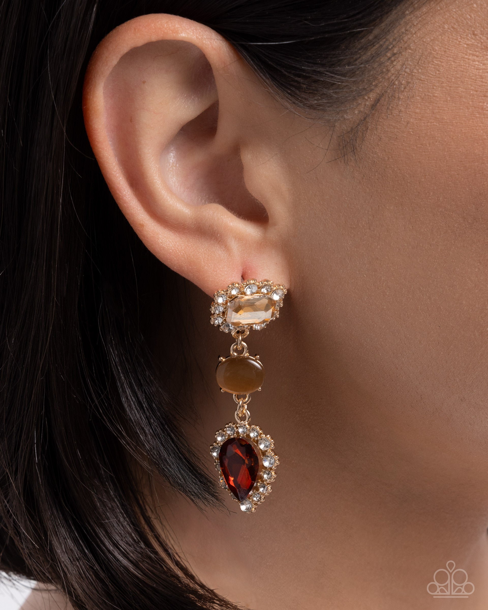 Three is Better Than One - brown - Paparazzi earrings