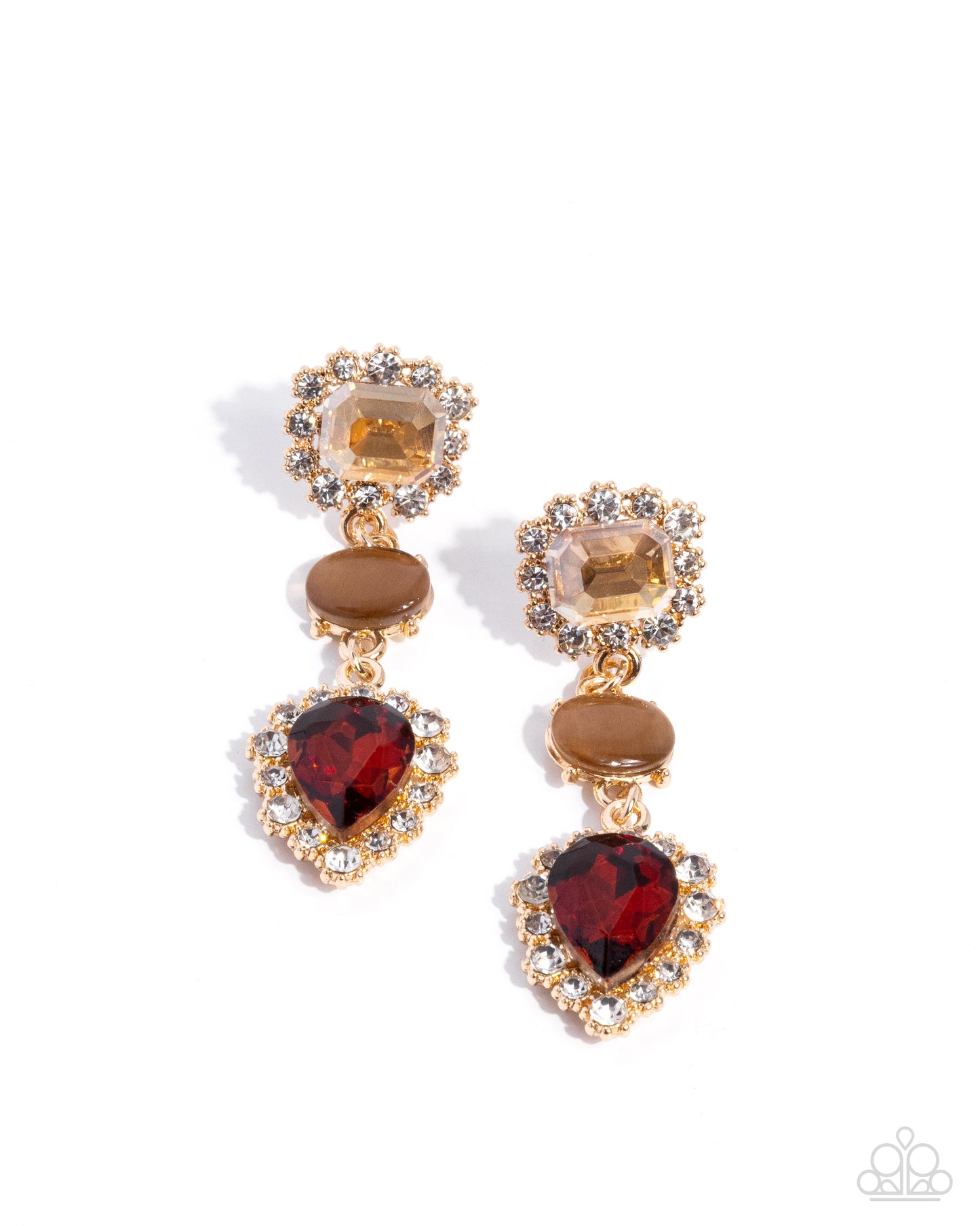 Three is Better Than One - brown - Paparazzi earrings