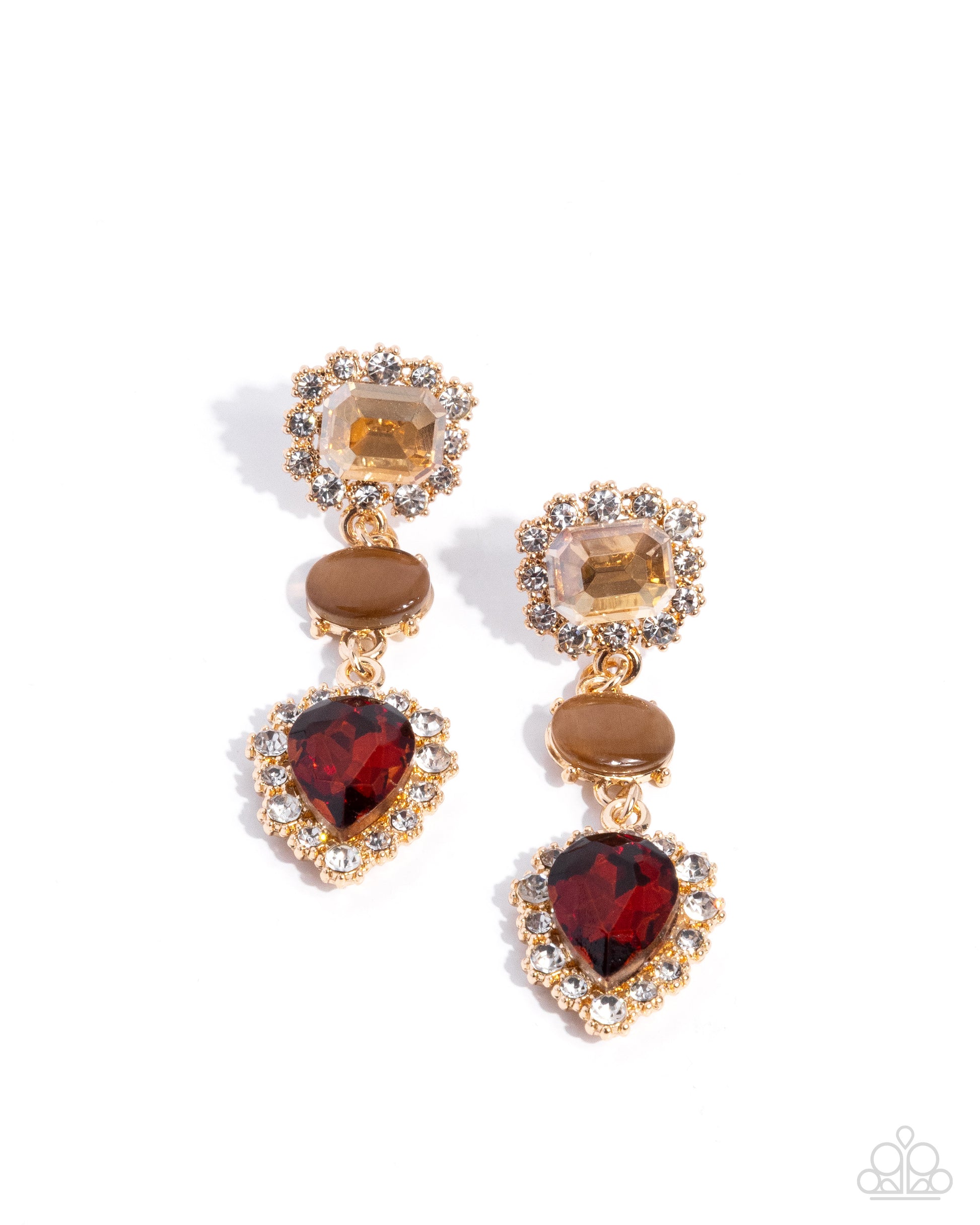 Three is Better Than One - brown - Paparazzi earrings