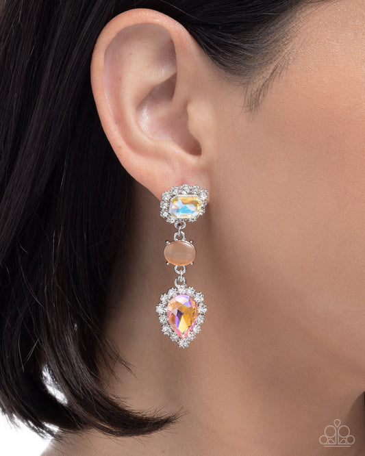 Three is Better Than One - orange - Paparazzi earrings