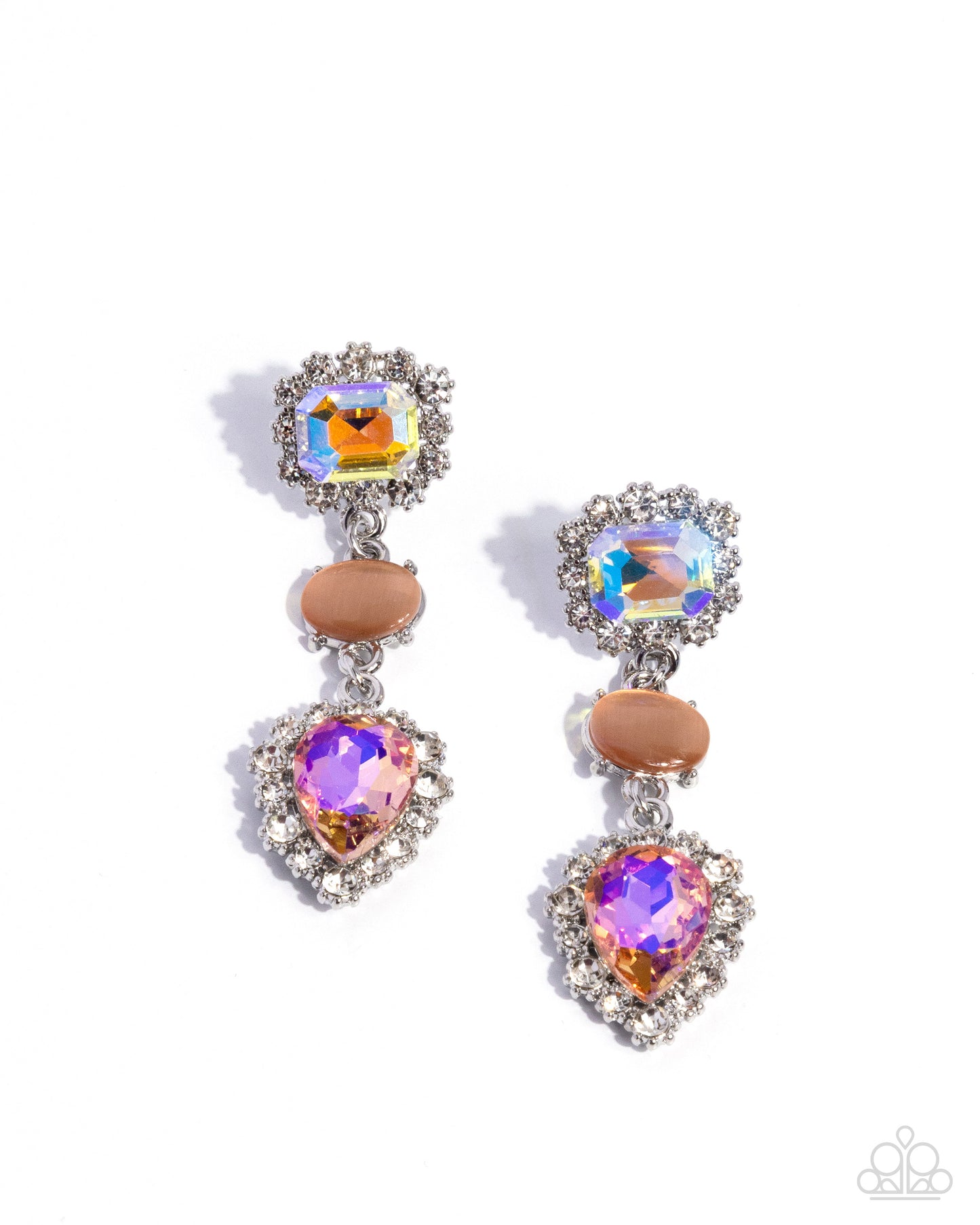 Three is Better Than One - orange - Paparazzi earrings