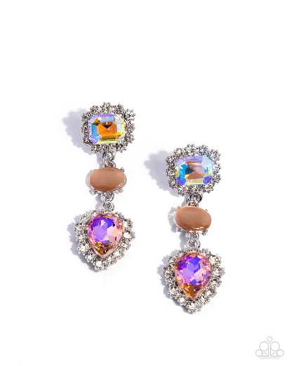 Three is Better Than One - orange - Paparazzi earrings