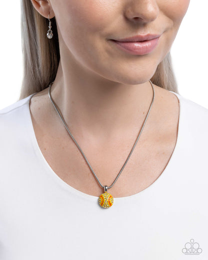Throw a Softball - yellow - Paparazzi necklace