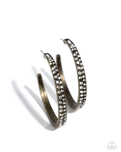 Tick, Tick, Boom! - brass - Paparazzi earrings