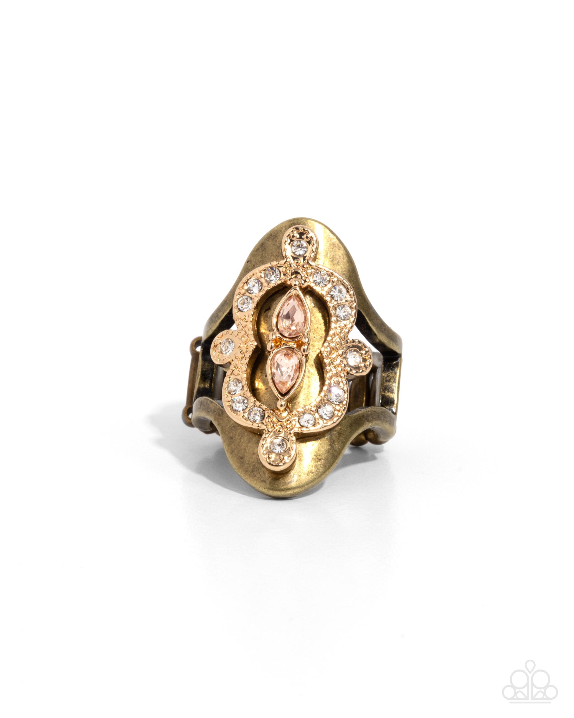 Tiered Timeline - brass - Paparazzi ring