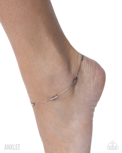 Tiered Tribute - silver - Paparazzi anklet
