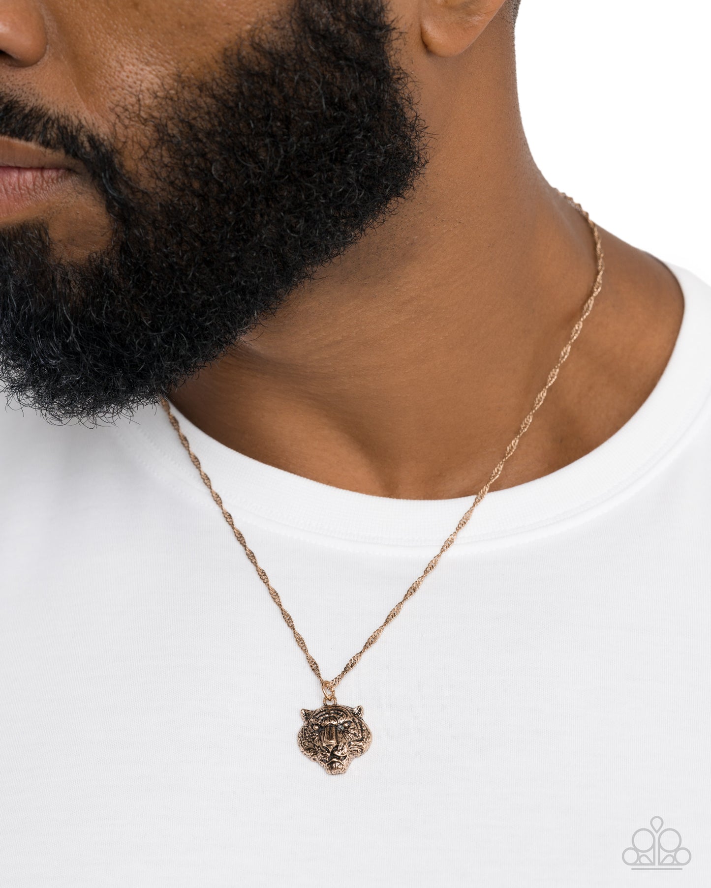 Tiger Timeline - gold - Paparazzi MENS necklace