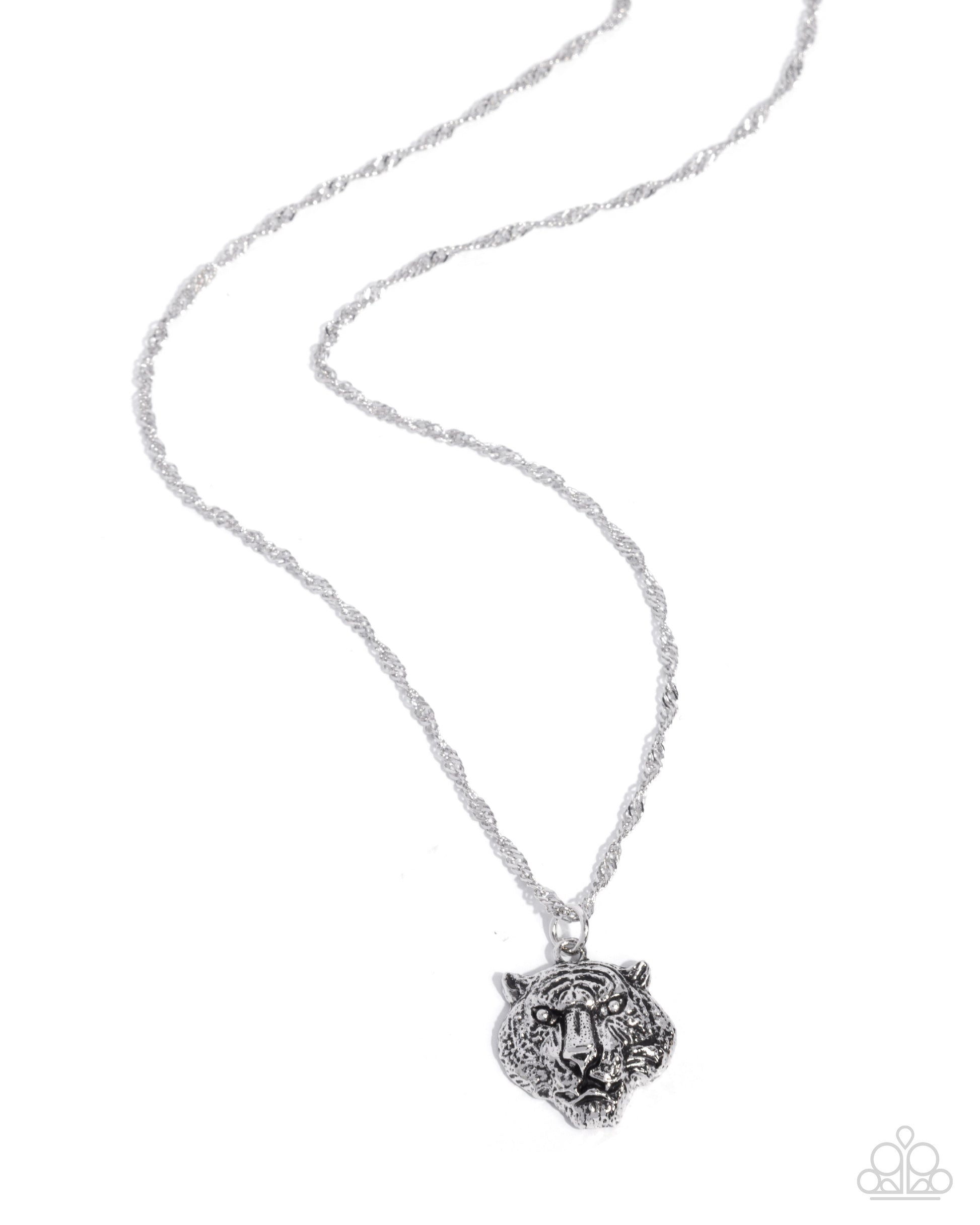 Tiger Timeline - silver - Paparazzi MENS necklace