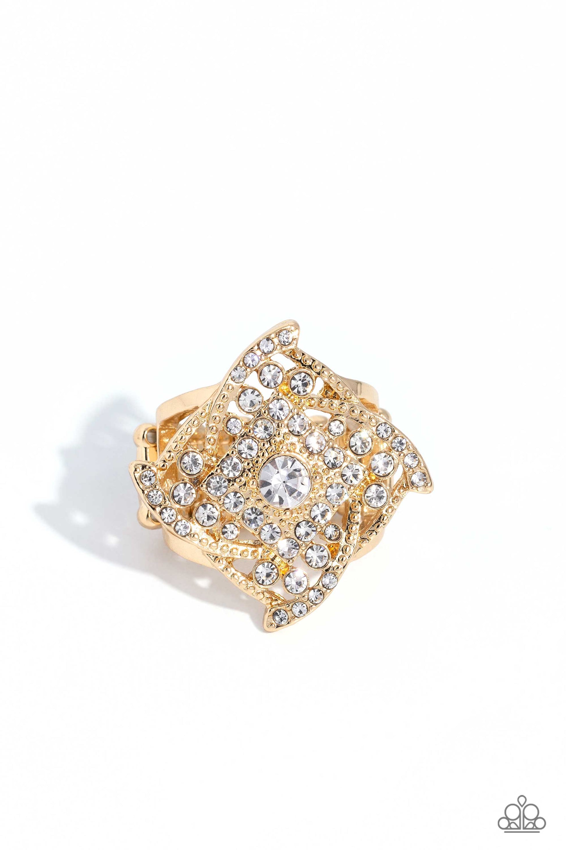 Tilted Talent - gold - Paparazzi ring