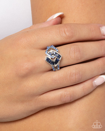 Tilted Travel - blue - Paparazzi ring